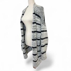 Striped Open-Front Calvin Klein Cardigan Sweater